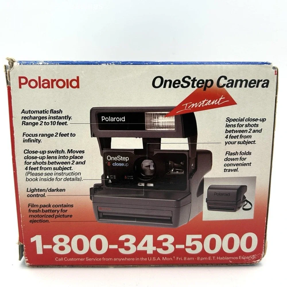 Vintage Polaroid OneStep CloseUp 600 Instant Film Camera CIB Box and Manuals